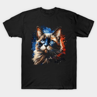 Patriotic Siamese Cat T-Shirt